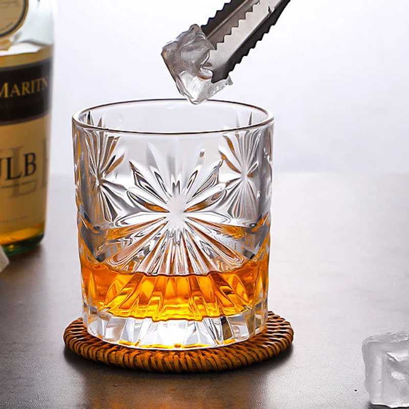 310ml/320ml Cocktail Glass Collins Cups Diamond Flower Painting Drinkware Transparent Crystal Glass Tumbler Coffee Cup Juice Cup