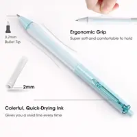 Dianshi Soft Grip Gel Ink Retractable Pen: Black Ink 0.7mm Medium Fine Pen Tip Pen Set, Ultra-Smooth Pen Tip No Bleeding Stains, 2