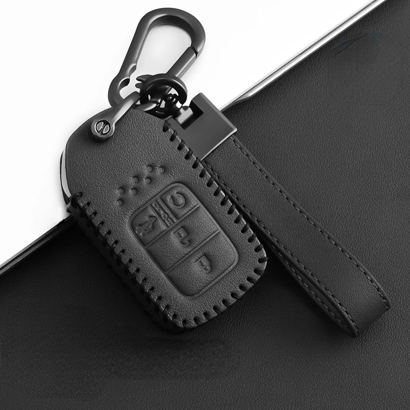 

For Honda crv Breeze CIVIC Accord Fit urv Vezel Crider Leather Key Case Premium Keychain Male and Female Car Accessories