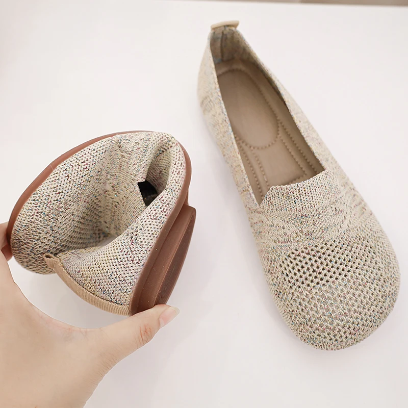 Women Shoes Summer Casual Loafers Flat Heel Square Toe Hollow-out