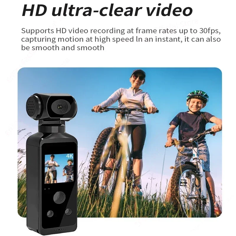 4K Ultra HD Pocket Action Camera 270° Rotatable Mini Wifi Sports Camcorder Waterproof Case Helmet Travel Bicycle Driver Recorder 3