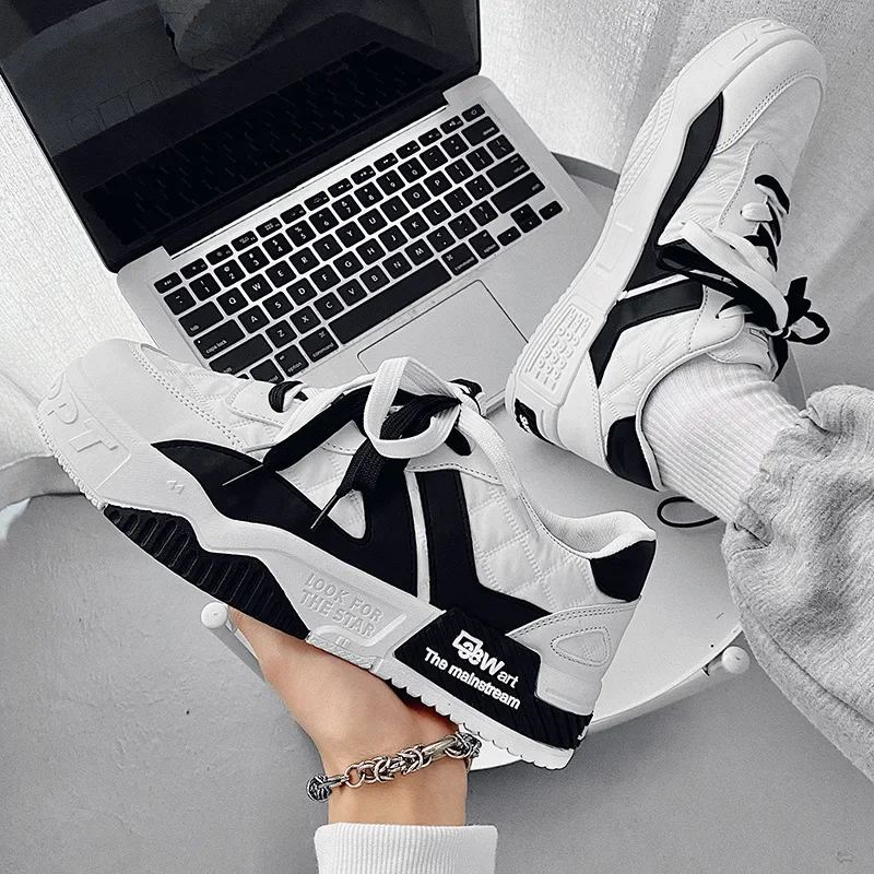 Designer Shoes for Men Casual Platform Sneakes casual shoes sports shoes casual sneakers running sneakers fashion sneakers Two-tone Lace Up Trainers Fashion Student Sneakes Mens Vulcanized Tenis Masculino