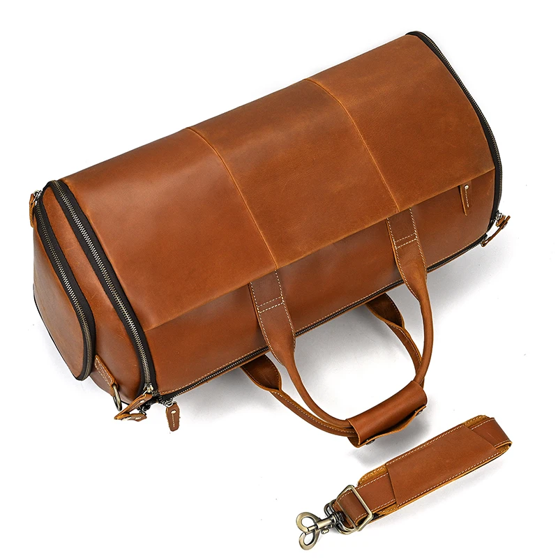 Brown Leather Duffle Bag Mens