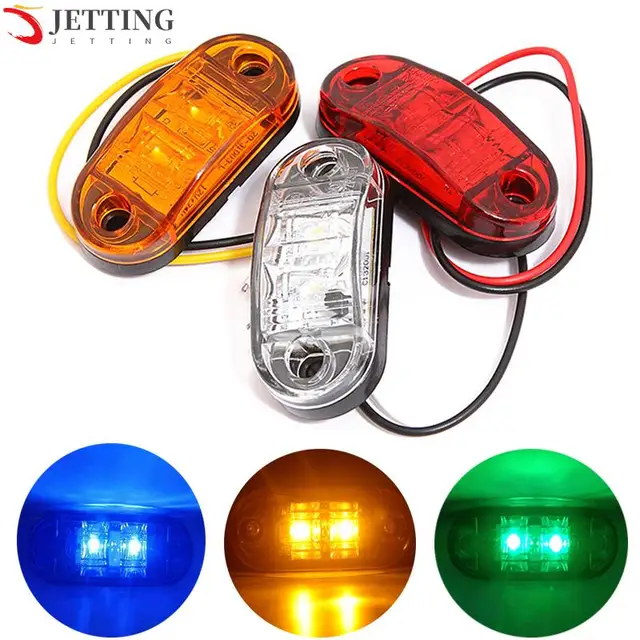 1PC 12V 24V LED Side Marker Lights Warning Tail Light Auto Car External Lights Trailer Truck Lorry Yellow White Red Car Lamps