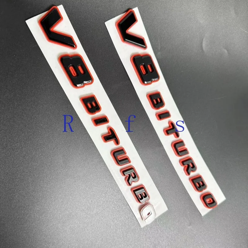 2x 3d ABS красный черный логотип V8 BITURBO Эмблема автомобиля значок для Mercedes Benz C63 G63 E63 S63 W222 W223 W213 W212 W205 W204 аксессуары