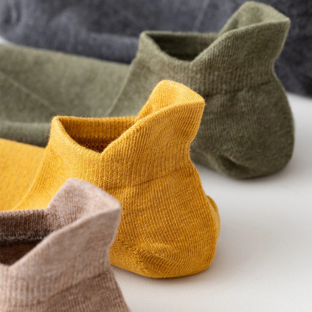 10Pairs Women Men High Quality Cotton Boat Sock Fashion Sports Comfortable Breathable Color Trend Sock Ear Design Wholesale Sock