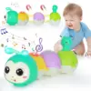 Baby Crawling Caterpillar Musical Interactive Toy Infant Tummy Time Sensory Early Education Toy with Magnetic Music Light up 1