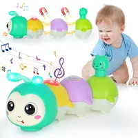 Baby Crawling Caterpillar Musical Interactive Toy Infant Tummy Time Sensory Early Education Toy with Magnetic Music Light up 1