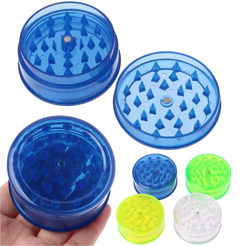 60MM Plastic Tobacco Grass Grinder Simple Herb Mill Magnetic Closing Cap Smoking Accessories
