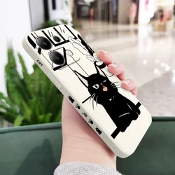 Naughty Cat Liquid Silicone Phone Case for Redmi Note12 5G (White 1)