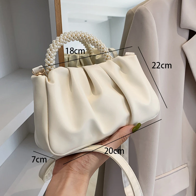 2024 Women Solid Color Handbag New Cloud Bag Fashionable