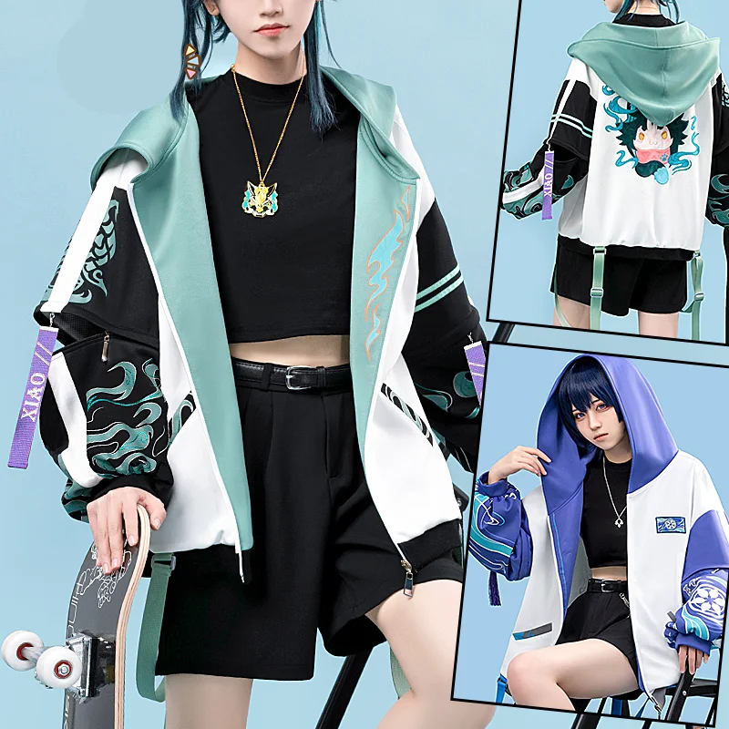 

Game Genshin Impact Wanderer Zhongli Tartaglia Coat Doujin Cosplay Costume Daily Wear Comic Party Small Animal Adventure Group