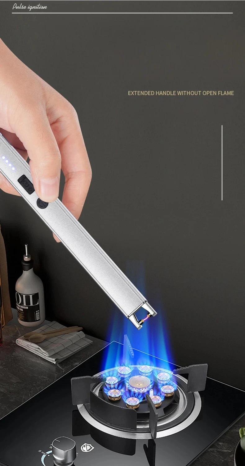 Description Picture 4 of itemPortable Electric Type-C Rechargeable Arc Lighter Home Candle Gas Stove USB Pulse Plasma Windproof Flameless Safety Ignition Gun