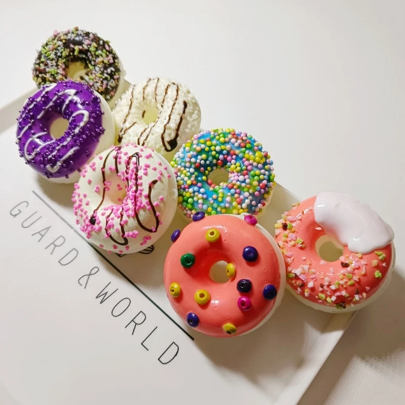 Food Photography Props Artificial Donuts Model Simulation PU Donut Bread for Stress Relief Slow Fake Fun Ornament