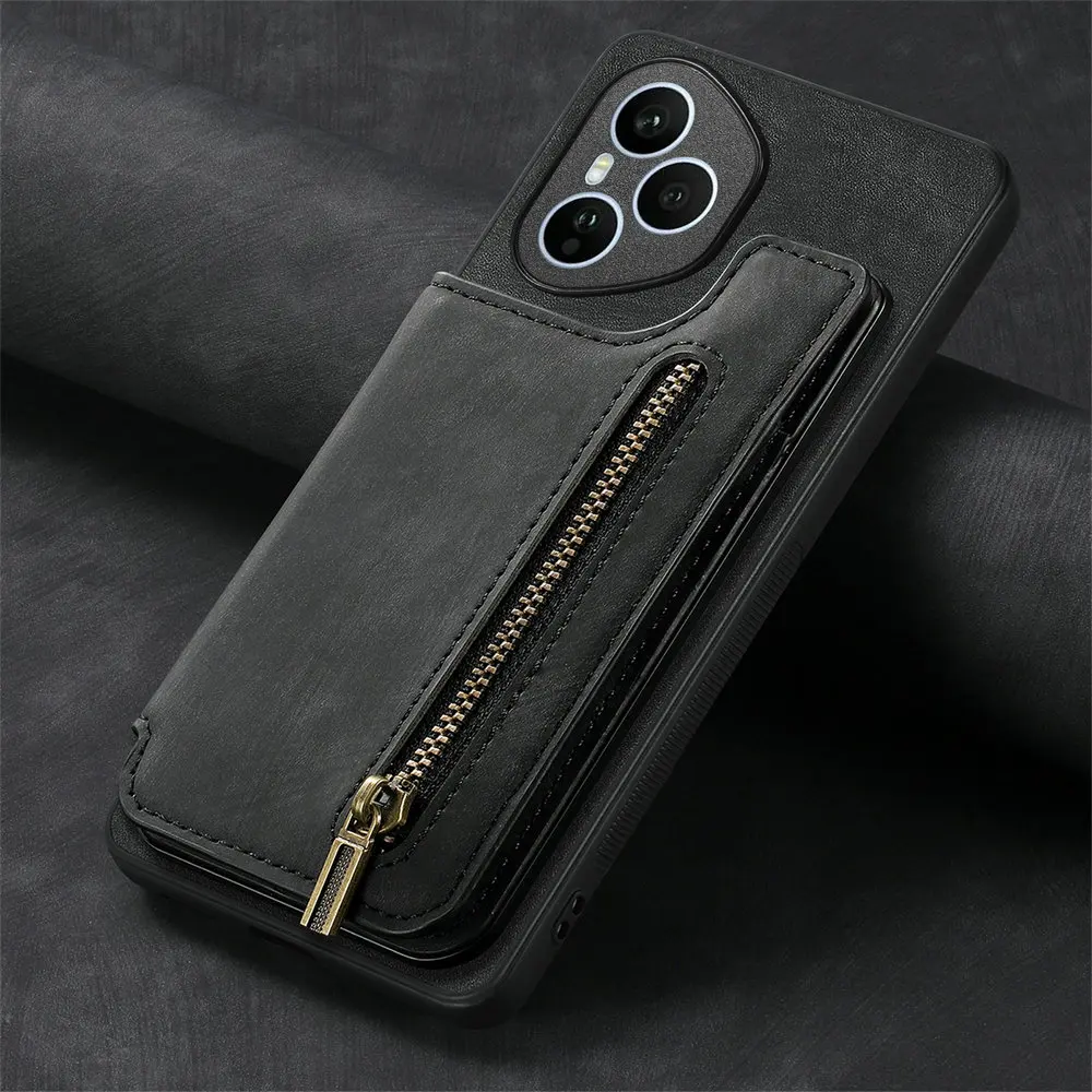 Custodia A Portafoglio In Pelle Con RFID Per Honor 400 Pro - Protezione Antiurto, Supporto Multi-angolo, Slot Per Carte, Nera.
