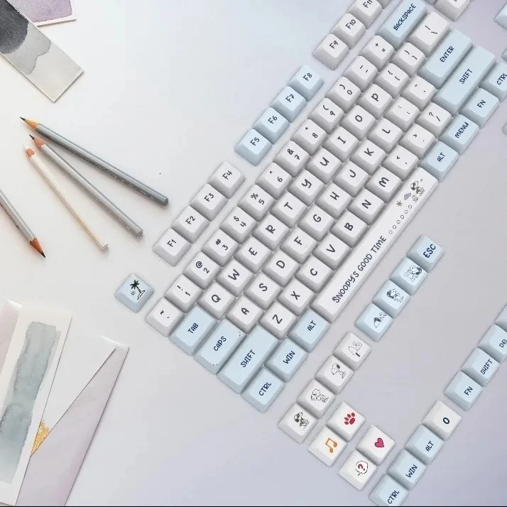 Anime Keycap 133 Chaves Conjunto Bonito Mda Perfil Pbt Tampões de Chave para Faça Você Mesmo Teclado Mecânico Gaming Keycaps mx Switch - Imagem 3