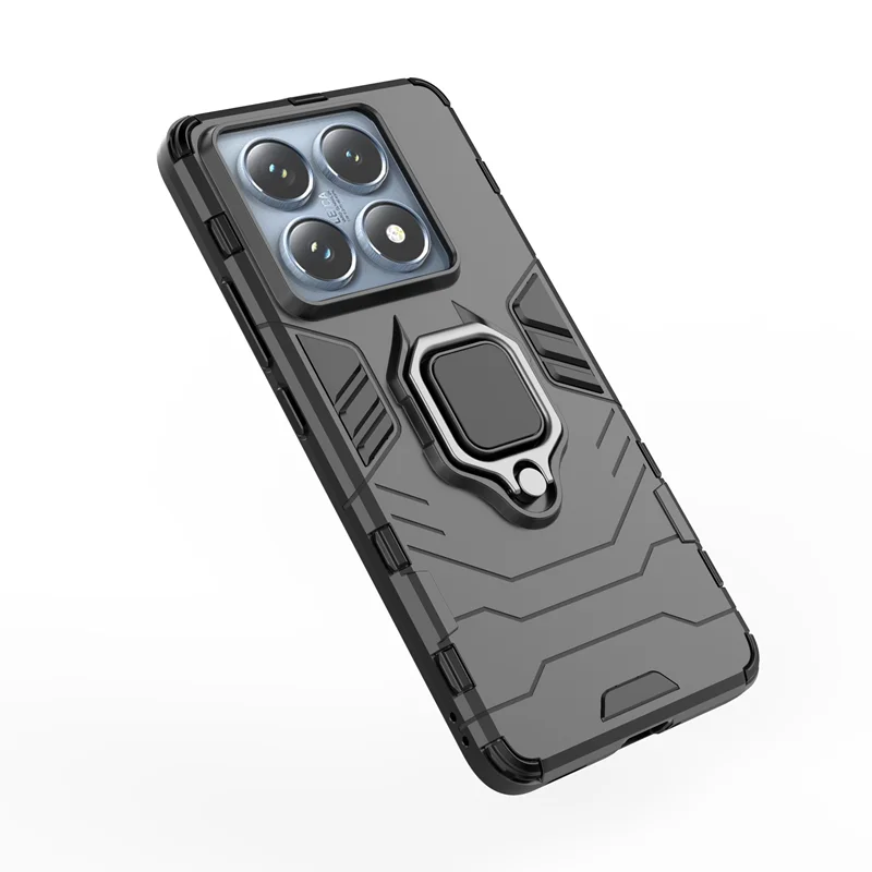 Shockproof Armor Phone Case with Magnetic Ring Stand and Camera Protection
