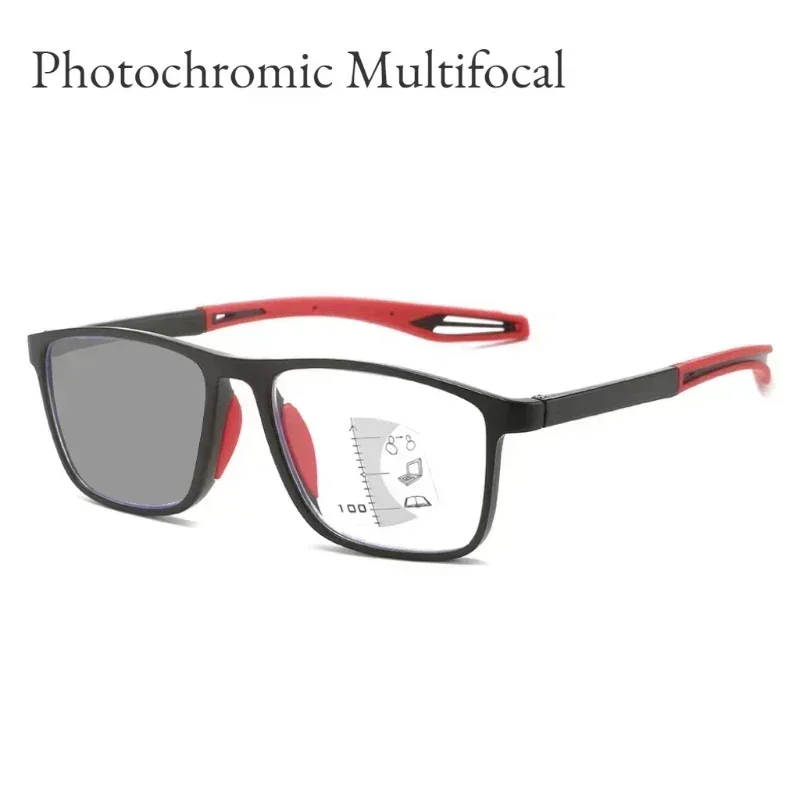 TR90 Photochromic Multifocal Glasses Vintage Progressive Reading Glasses Men Women Anti-blue Light Sports Eyeglasses +1.0+4.0 5