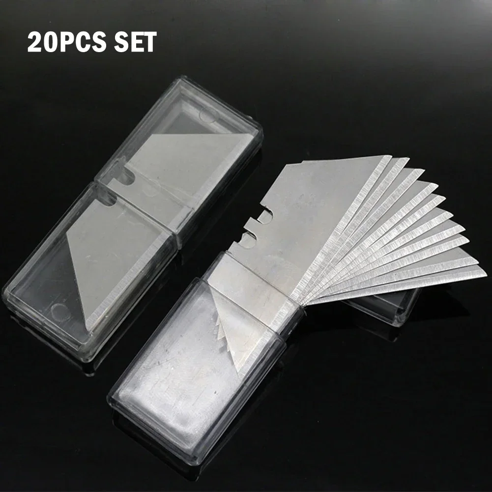 Cutting Knife Trapezoidal Blade Replacement 60&times;18mm Multifunction Art Craft Cutter Tool 20Pcs Set