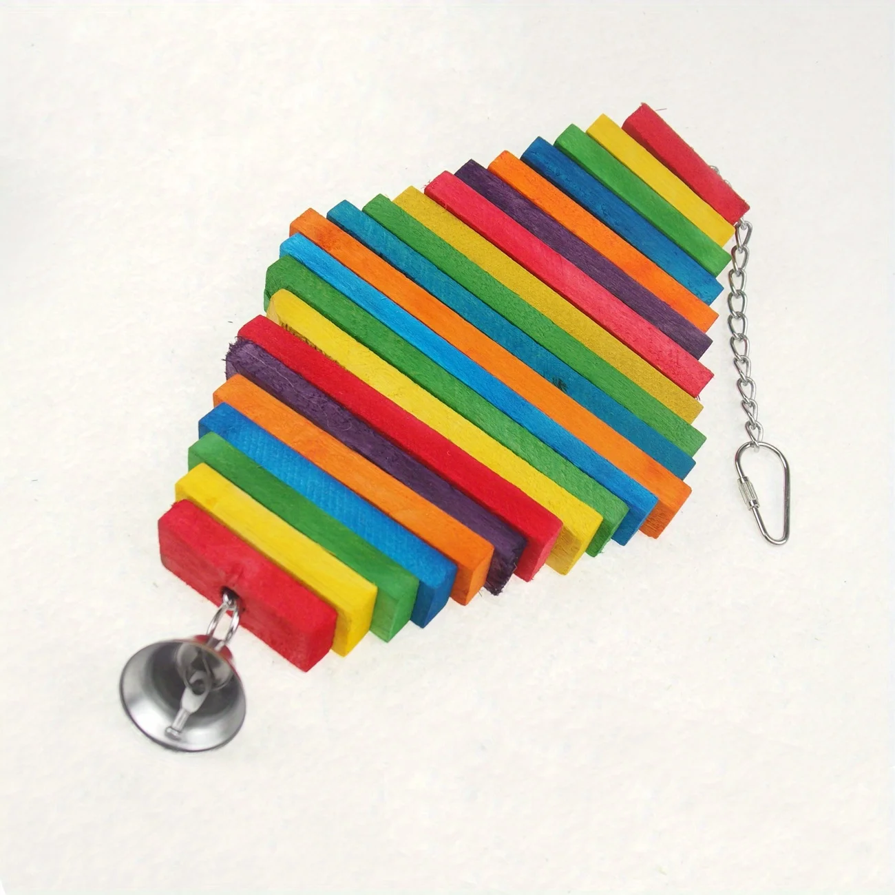 1PCC Parrot Toy Colorful Multi layered Parrot Mouth Bite Toy Wooden Bird Bird Cage Hanger