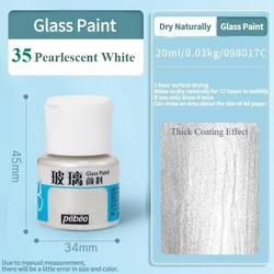 Sun - Resistant Transparent Acrylic Paint for Ceramics & Fabrics - Beginner - Friendly, 20/25ml (Pearlescent White)