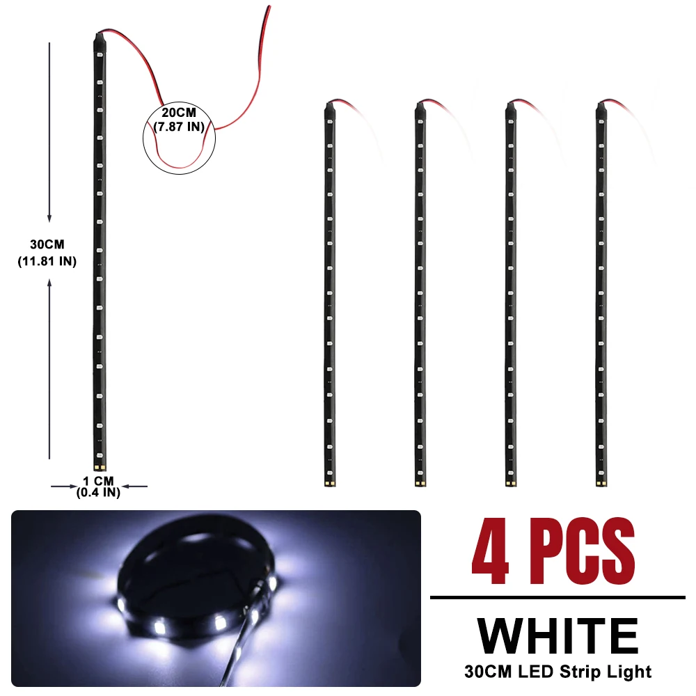 ตัวเลือกสินค้า แถบไฟ LED ตกแต่งภายในรถ 15 ดวง สีแดง 30 ซม.