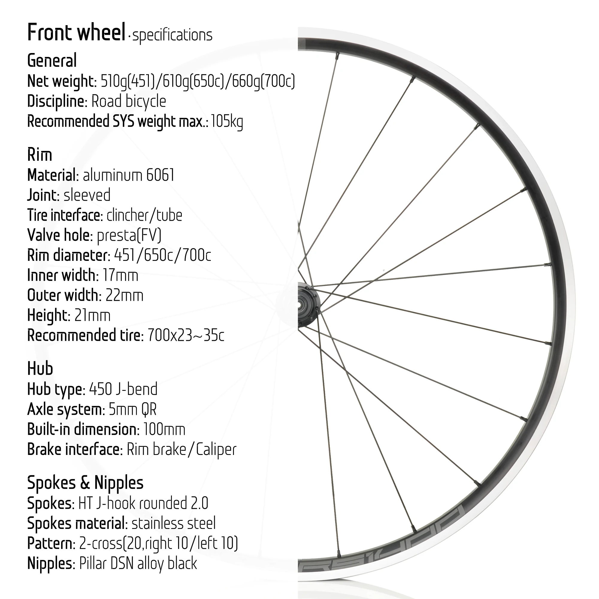 Bicycle wheelset carbon bike wheelset carbon wheelset bike wheelset 451C 650C 700C x17c 700x23-35c tyre 21mm Diameter Aluminium alloy Road Bike Front Rear x1