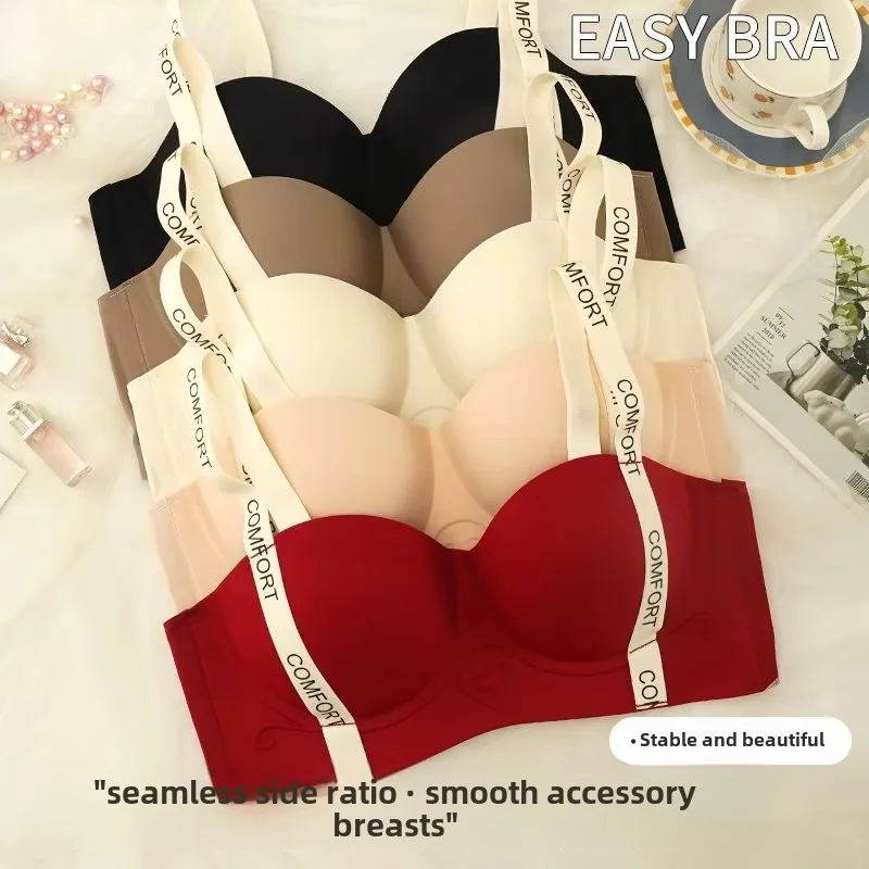 Womens Bra Push Up Bra for Small Breasts Seamless Lift Adjustable Bralette Anti Sag Ringless Design Back Beauty Enhancer 24H Comfort