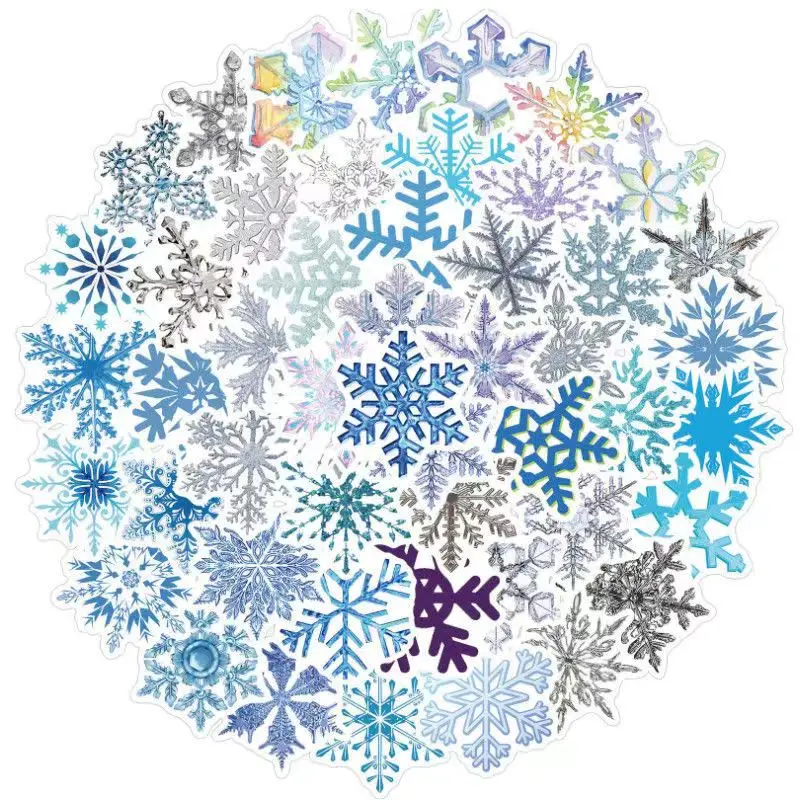 Christmas Decoration Glass Snowflake Pattern Sticker Graffiti Stickers DIY Skateboard Phone Case Luggage Sticker Decals Stickers