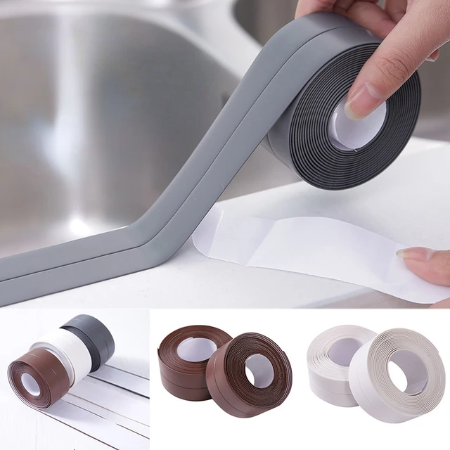 Többszínű Fürdőszoba Zuhany Mosogató Széle Tömítő Szalag Pvc Önmagasztó Vízálló Fali Matrica Konyhai Tömlő - Image 2
