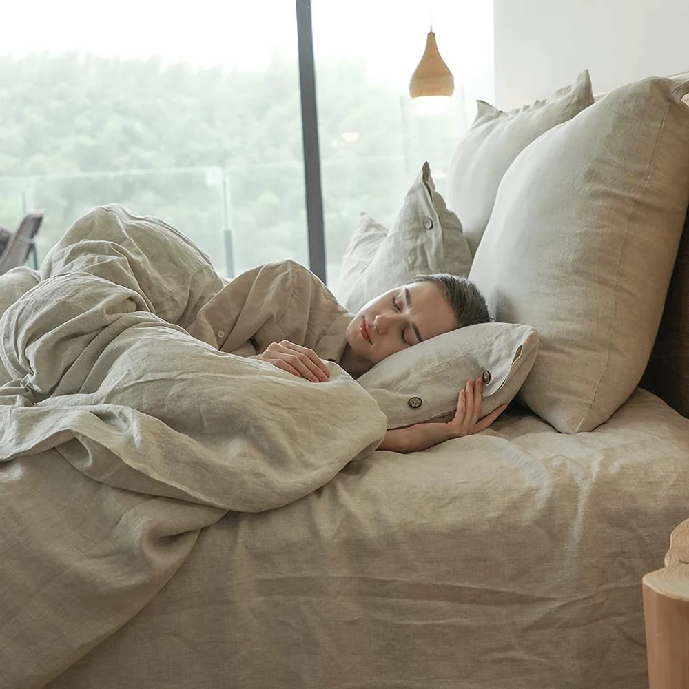 Natural Linen Flax Bedding Set 4