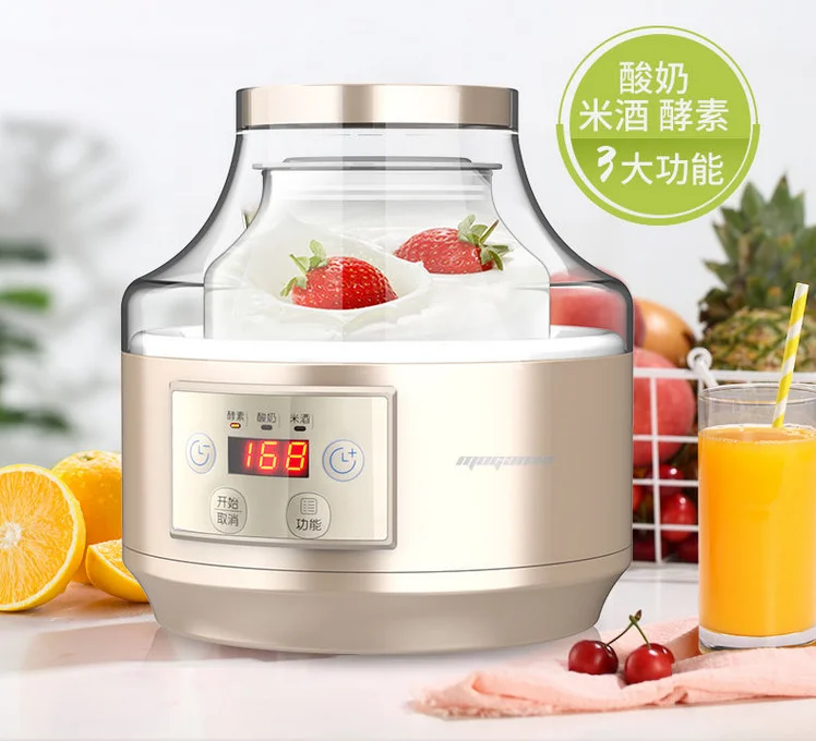 Yogurt Machine chinahealthmaker 2L Household big home Fermentation Machine Auto Enzyme Rice Wine maker 110-220-240V Golden