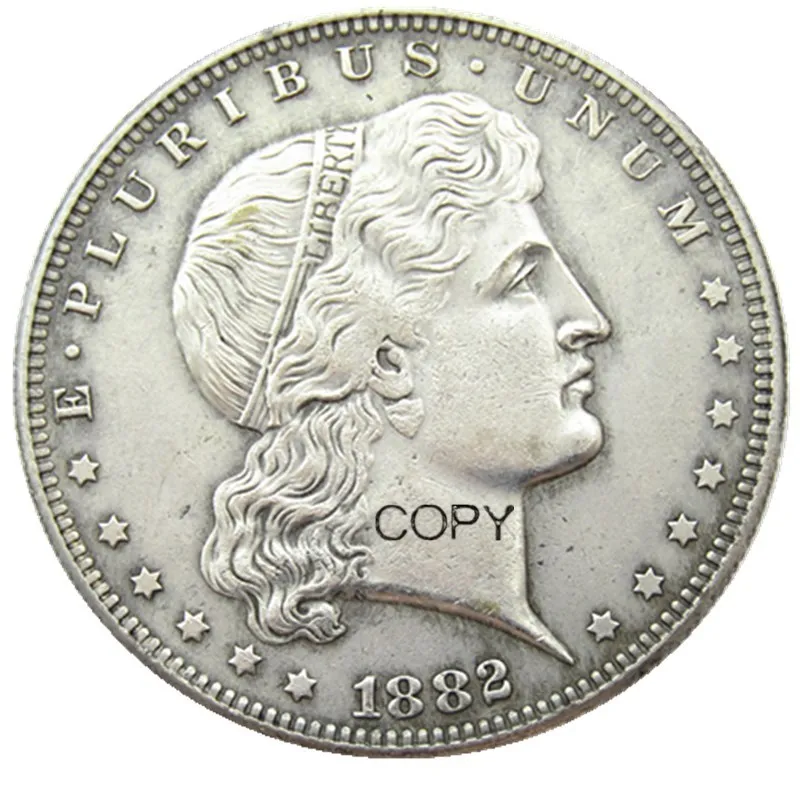 

США 1882 $1 Фотогалерея с узорами долларов, Посеребренная копия монеты