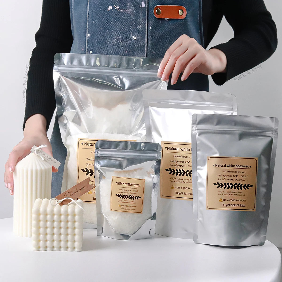 1000GWhiteBeeswaxGranularScentedCandleRawMaterialNoAdditives