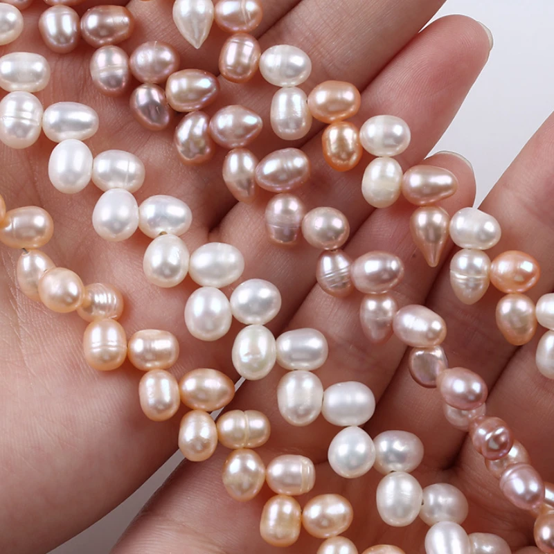 

4-6mm Natural Freshwater Pearl Rice Beads String DIY Handmade Semi-Finished Necklace Bracelet Accessories Material Loose Beads