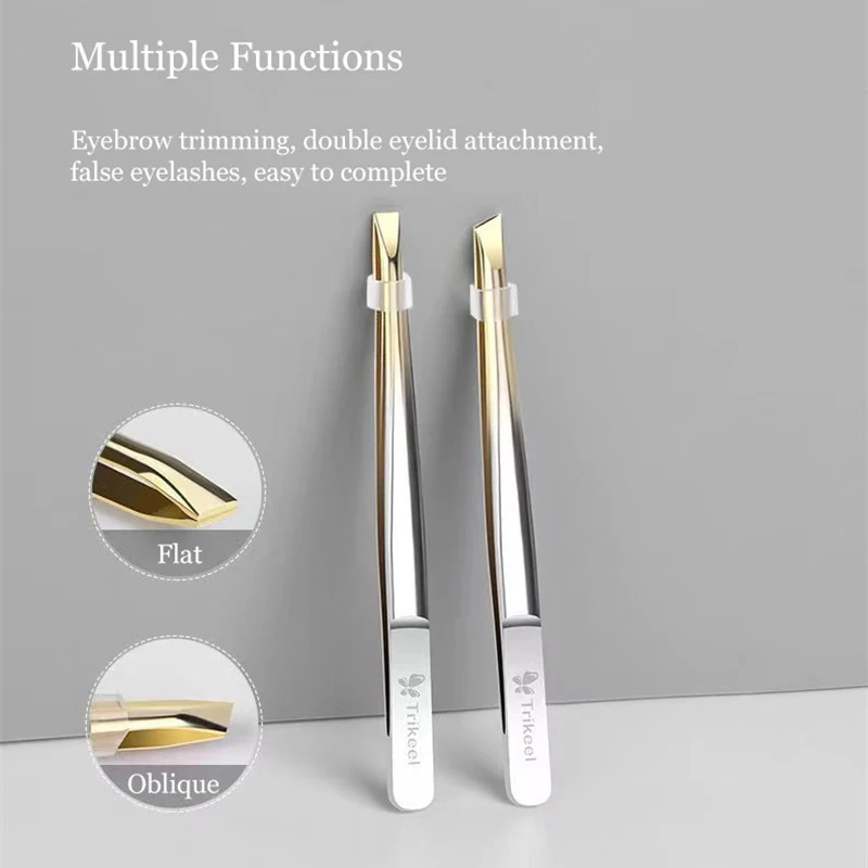 Stainless steel eyebrow clip beauty and makeup eyebrow repair tool Eyebrow clipper with slanted eyebrow forceps 4