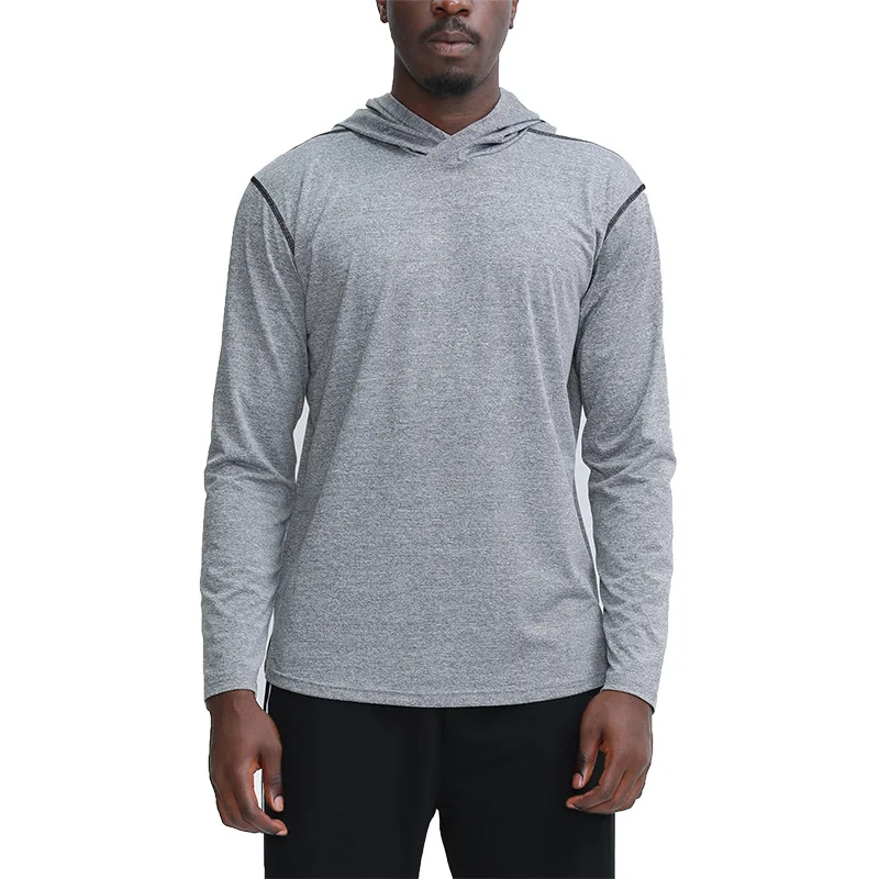 Autumn And Winter Fitness Clothes Men's Long Sleeve Training Running Sportswear Outdoor Hooded Quick-drying Clothes