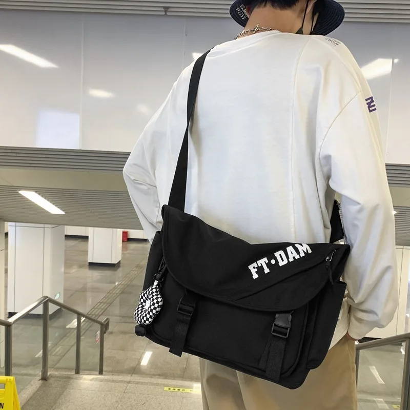 Crossbody Bag Unisex Trendy Design Large Capacity Student Backpack Sports Fitness Leisure All-match Shopping Square Satchel Bags