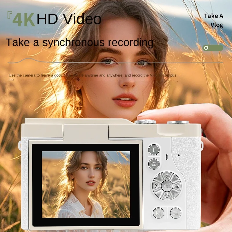 4K Digital Camera 16X Digital Zoom CCD Retro Video Recorder 2.4 Inch 180° Flip Screen Selfile Compact Digital Photography Camera - 3