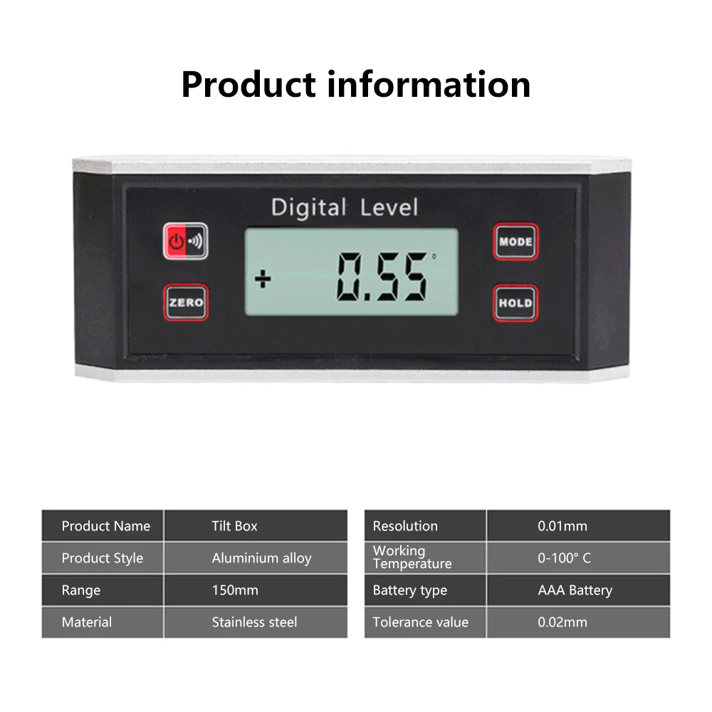 Protractor Digital Angle Gauge Inclinometer Magnetic Electronic Level LCD Digital Display Gauge Angle Measuring Instruments 3