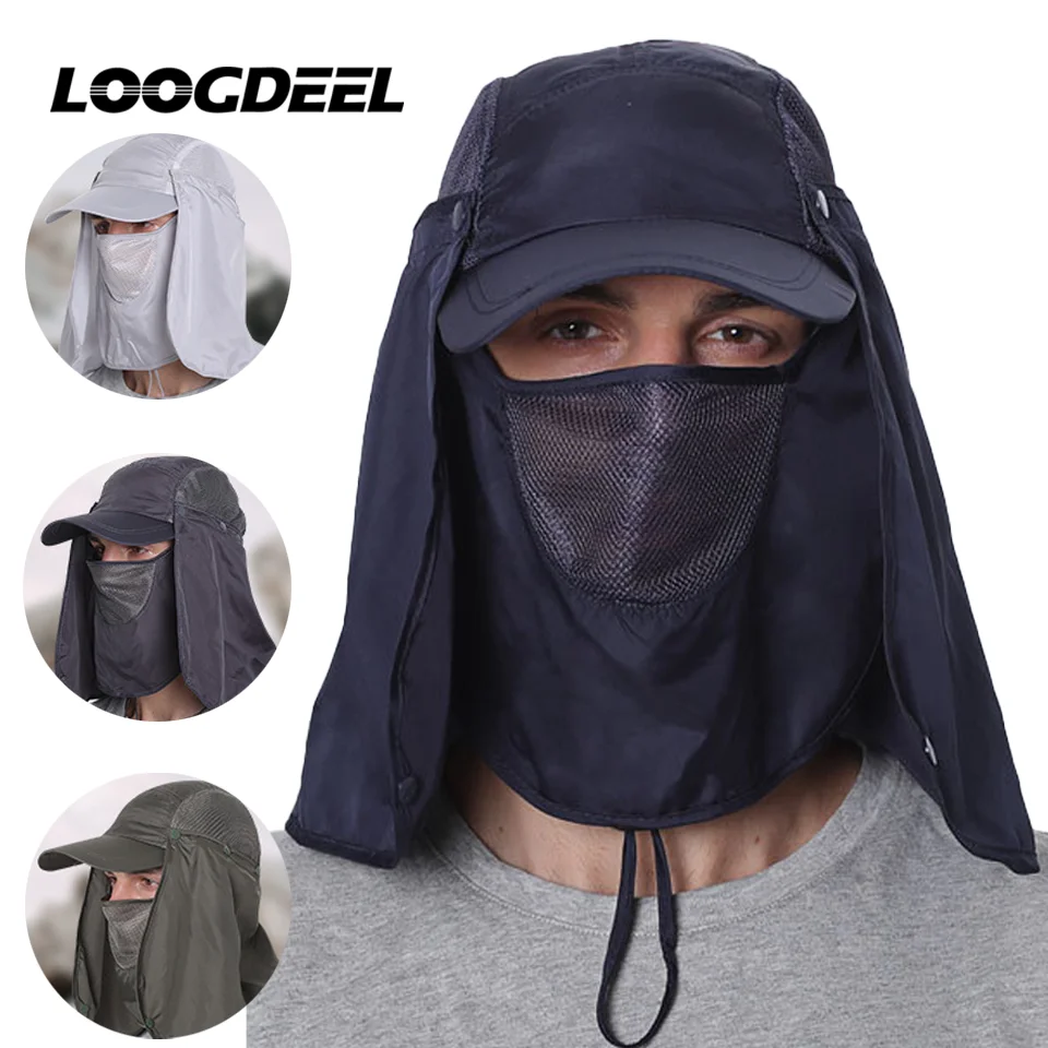 fisherman hat Fishing Hunting Camping Hiking Outdoor Sun Protection Breathable Caps Full Head Quick-dry