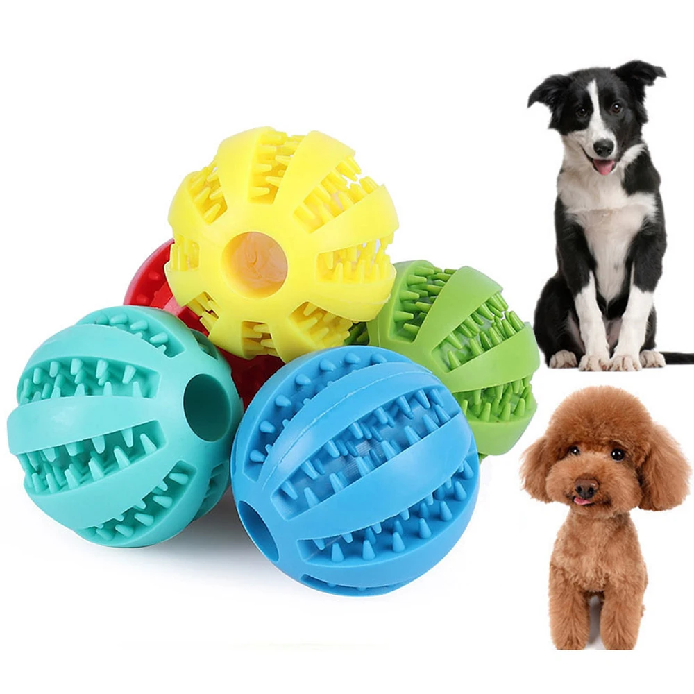 Dog Ball Toys for Small Dogs Interactive Elasticity Puppy Chew Toy Tooth  Cleaning Rubber Food Ball Toy Pet Stuff Accessories