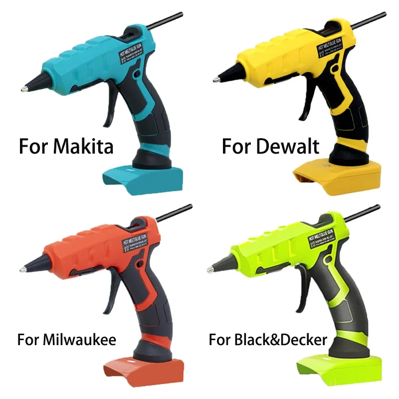 Hot Melt Glue Gun Hot Glue Gun Cordless Glue Gun Cordless Hot Melt Glue Gun With 30pcs 7mm Glue Sticks For Makita/DEWALT/Milwaukee 18V Li-ion Battery Electric Repair Power Tool
