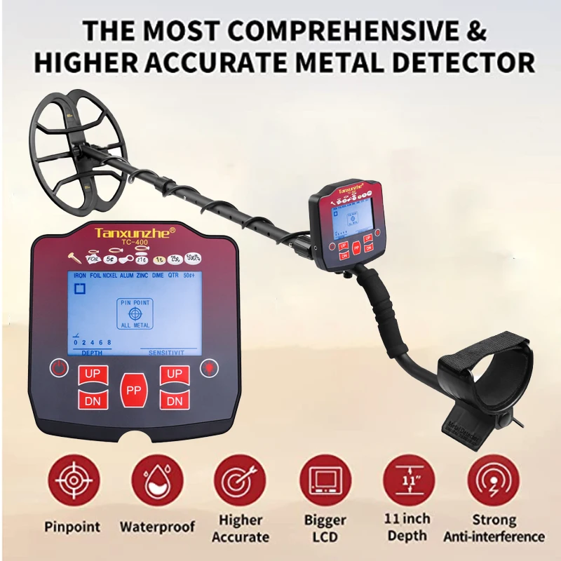 High Sensitivity Metal Detector Waterproof Detector Metales Profesional Pinpointing for Treasure Search Underground Gold Iron