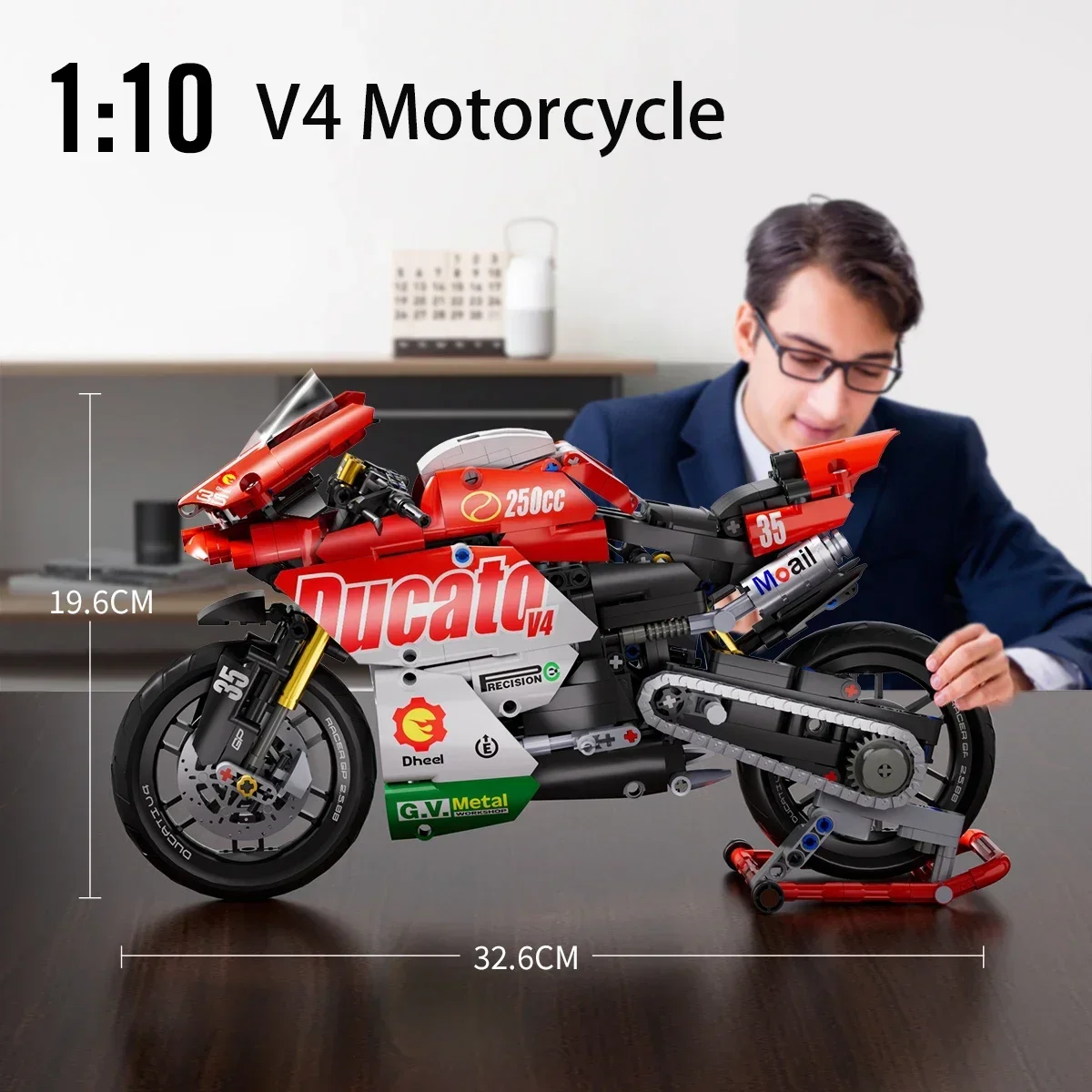 Building Block Toy Assemble Toy 863Pcs Technical Classic 1:8 Motorbike Building Model Blocks Moto Road Racer Bricks Birthday Gifts Toys