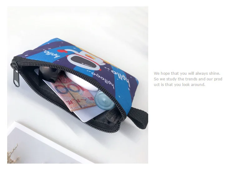 Disney Mickey Kids Coin Purse Kawaii Wallet Portable Card Holder Mickey Cute Print Polyester Key Storage Bag Frog Wallet