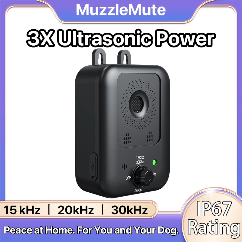 Dog Repeller Portable Ultrasonic 25kHz Frequency 1500mAh Rechargeable Battery