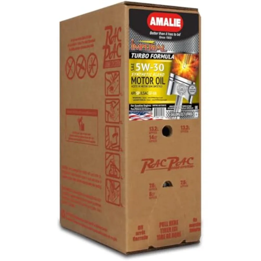 IMPERIAL TURBO SYN BLEND 5W-30 Motor Oil 6 Gallon RacPac High-Performance Synthetic Blend Oil for Racing Engines Made in USA