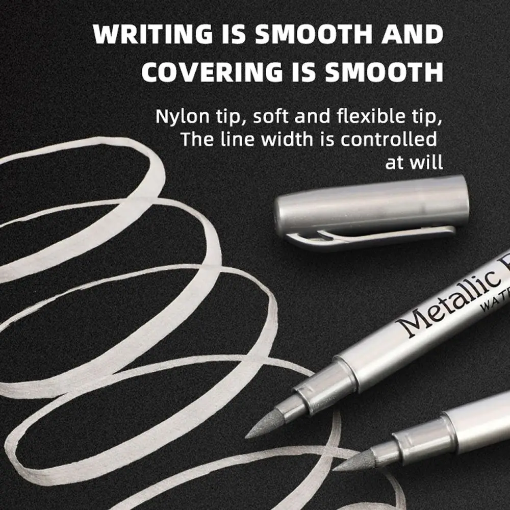 잉크는 반짝이는 금속 마커 펜입니다. 오래 지속되는 방수 페인트 마커 펜 재사용 가능한 내구성 있는 수지 몰드 펜 어린이 선물