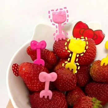 12Pcs Fruit Fork Mini Cartoon Children Snack Cake Dessert Food Pick Toothpick Bento Lunches Party Decor Fruit Pick Snack Forks 3